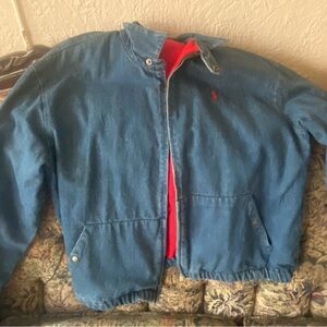 Ralph Lauren Blue Jean Jacket with Red Lining